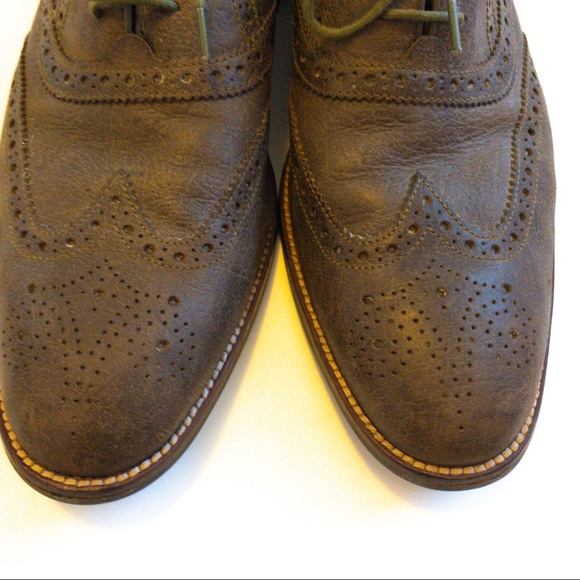 Cole Haan Men Size 10.5 M Gray Wingtip Shoes - Picture 3 of 7